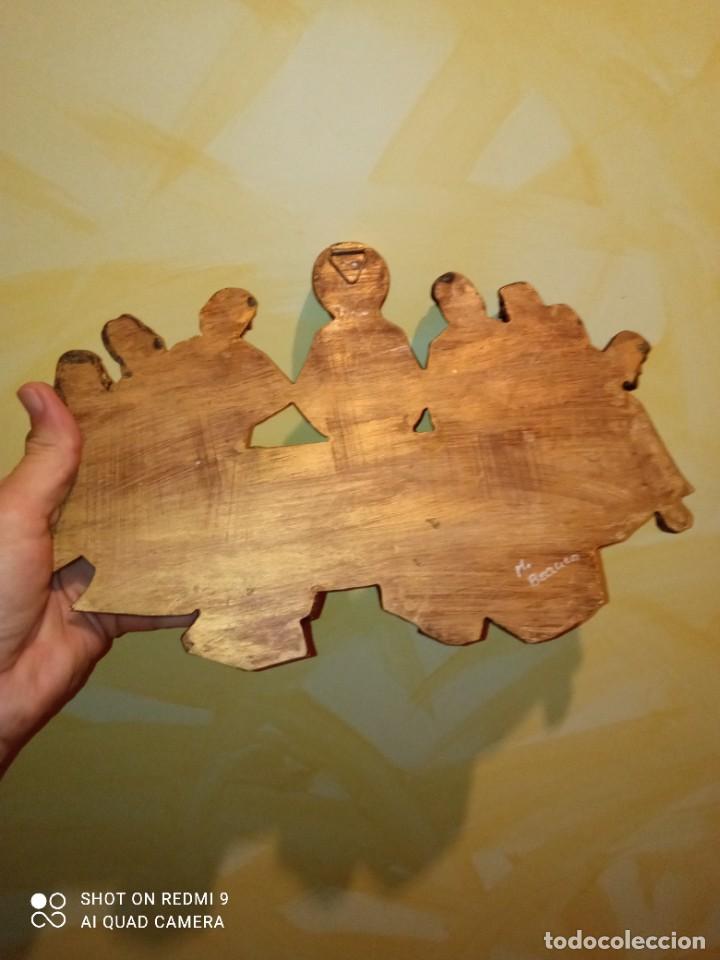 Antig&uuml;edades: Talla Santa Cena en Madera. - Foto 6