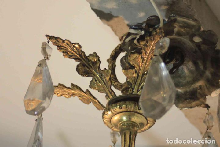 Antig&uuml;edades: LAMPARA BRONCE Y CRISTAL - Foto 10