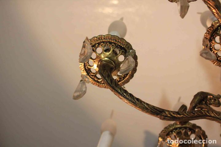 Antig&uuml;edades: LAMPARA BRONCE Y CRISTAL - Foto 15