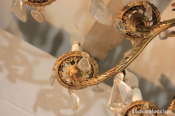 Antig&uuml;edades: LAMPARA BRONCE Y CRISTAL - Foto 16