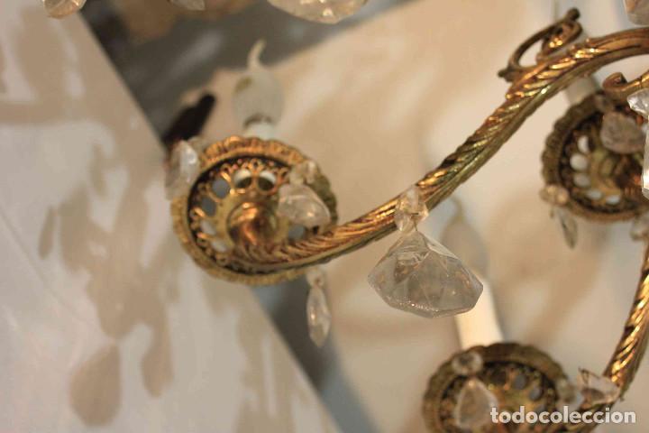 Antig&uuml;edades: LAMPARA BRONCE Y CRISTAL - Foto 17