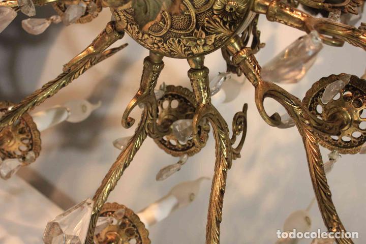 Antig&uuml;edades: LAMPARA BRONCE Y CRISTAL - Foto 19