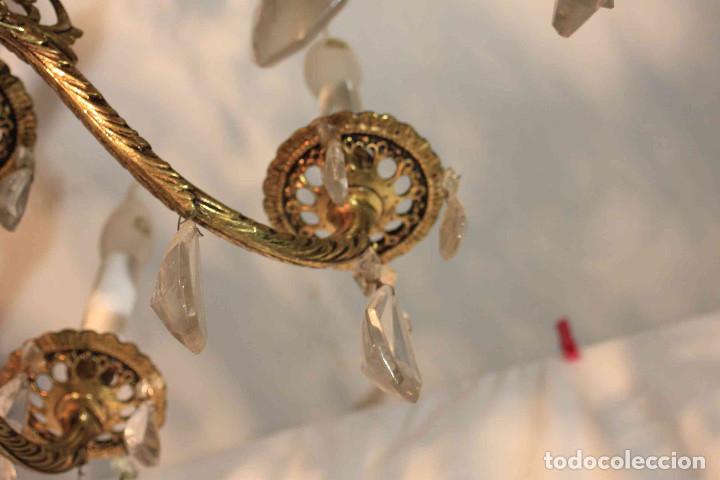 Antig&uuml;edades: LAMPARA BRONCE Y CRISTAL - Foto 20