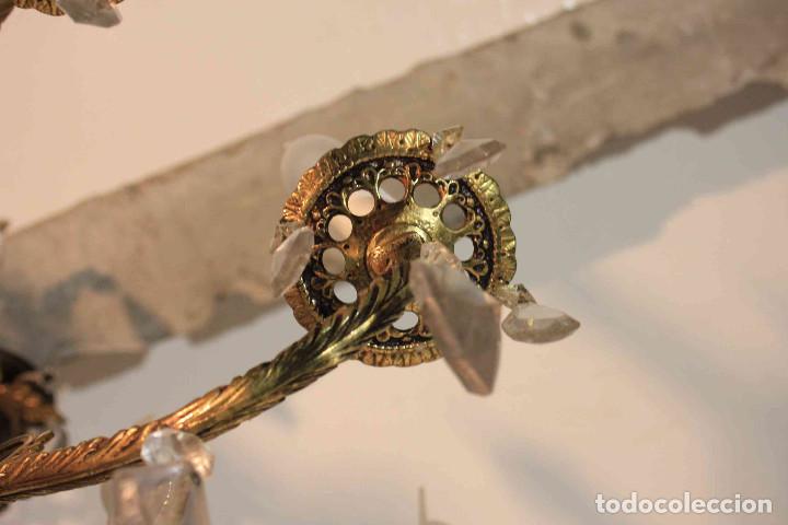 Antig&uuml;edades: LAMPARA BRONCE Y CRISTAL - Foto 21