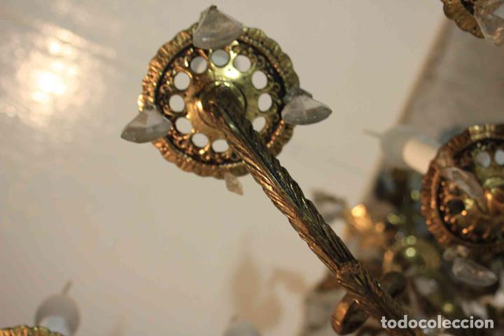 Antig&uuml;edades: LAMPARA BRONCE Y CRISTAL - Foto 22