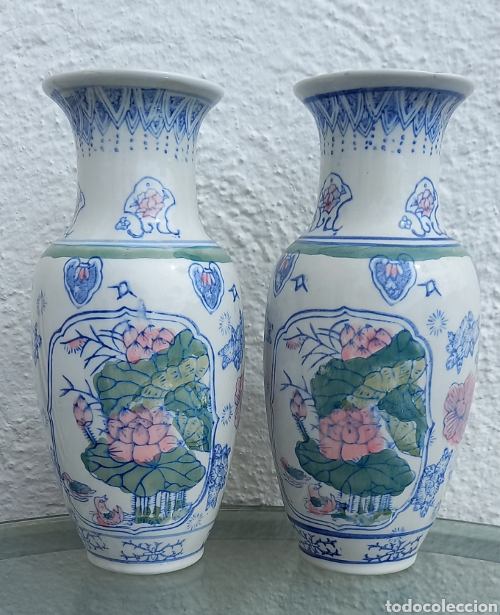 Jarrones floreros de porcelana