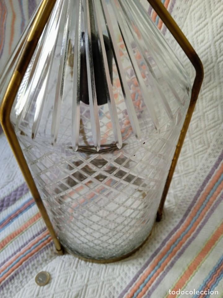 Antig&uuml;edades: l&aacute;mpara antigua de bronce y cristal - Foto 5