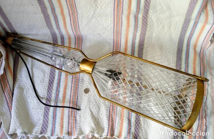 Antig&uuml;edades: l&aacute;mpara antigua de bronce y cristal - Foto 6