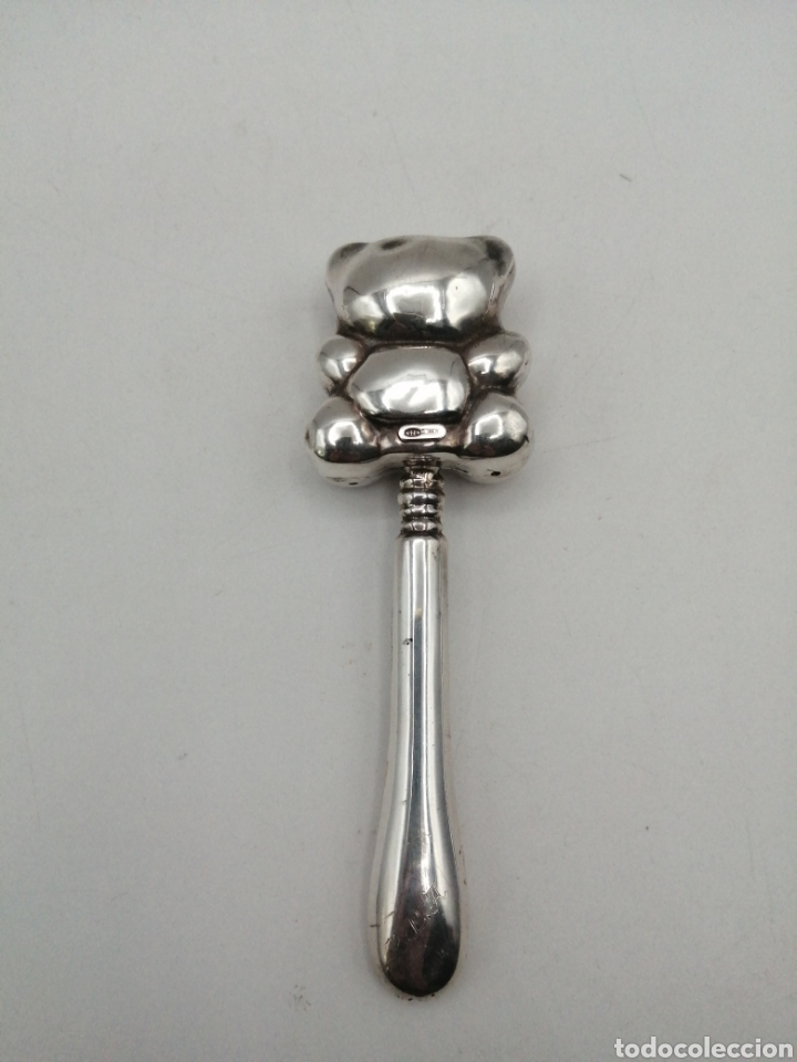 Antig&uuml;edades: Sonajero plata de ley. Osito - Foto 4