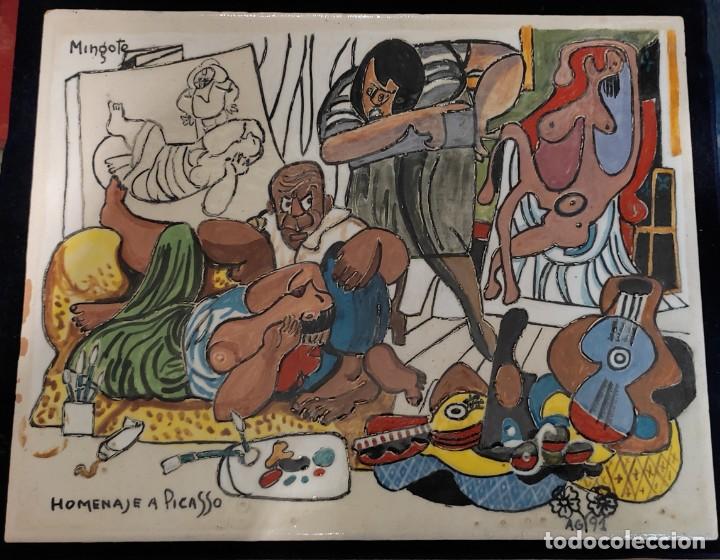 Antig&uuml;edades: MINGOTE AZULEJO HOMENAJE A PICASSO - Foto 1