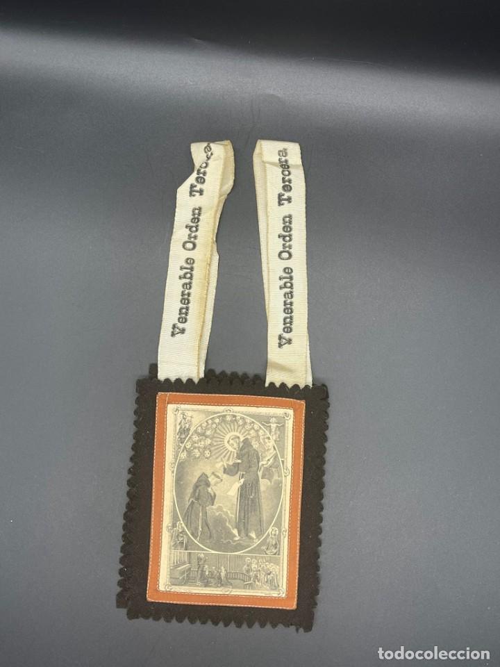 Antig&uuml;edades: ESCAPULARIO EN TELA BENEDICTIO S.P. FRANCISCI - Foto 5