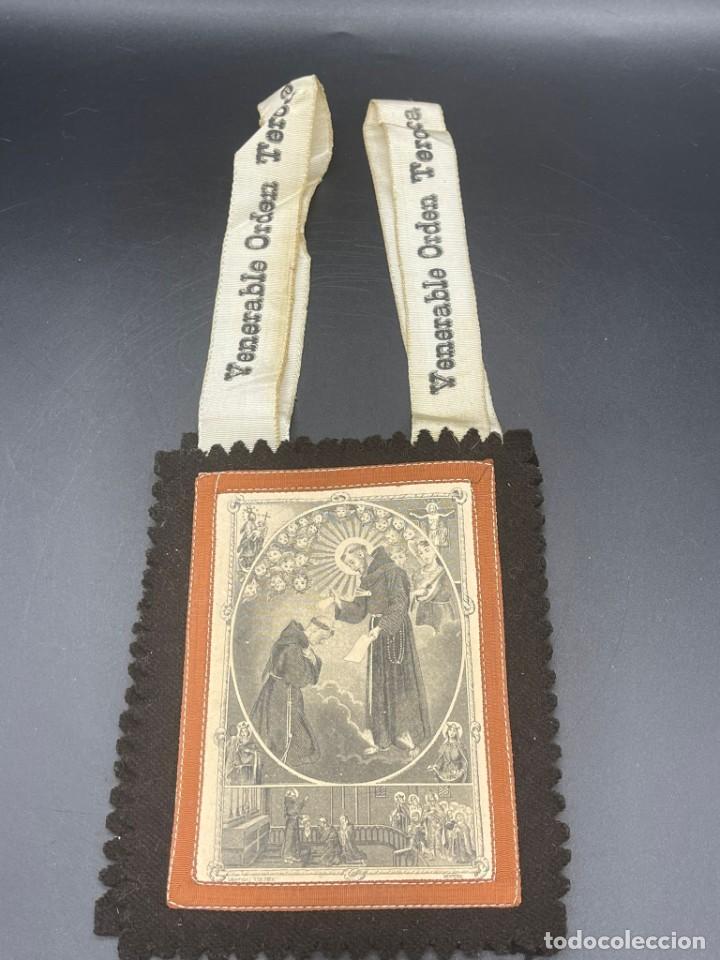 Antig&uuml;edades: ESCAPULARIO EN TELA BENEDICTIO S.P. FRANCISCI - Foto 9