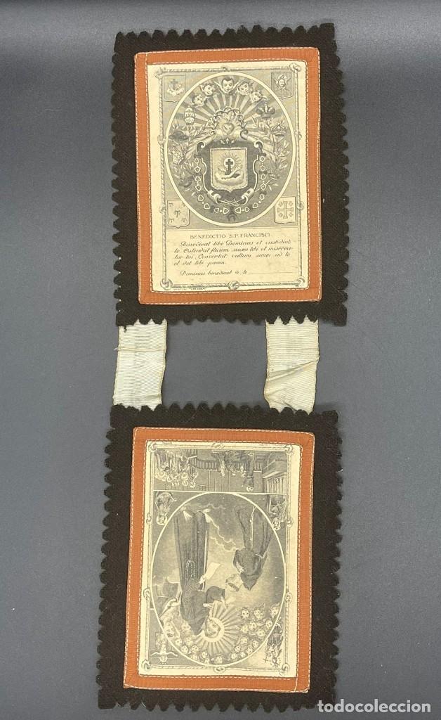 Antig&uuml;edades: ESCAPULARIO EN TELA BENEDICTIO S.P. FRANCISCI - Foto 11