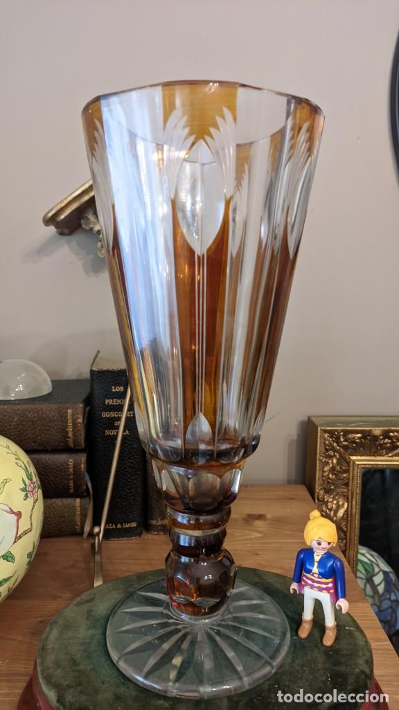 Antig&uuml;edades: BOHEMIA JARR&Oacute;N FLORERO CRISTAL - Foto 1