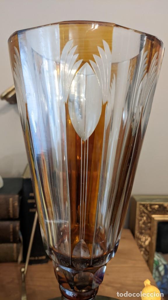 Antig&uuml;edades: BOHEMIA JARR&Oacute;N FLORERO CRISTAL - Foto 2