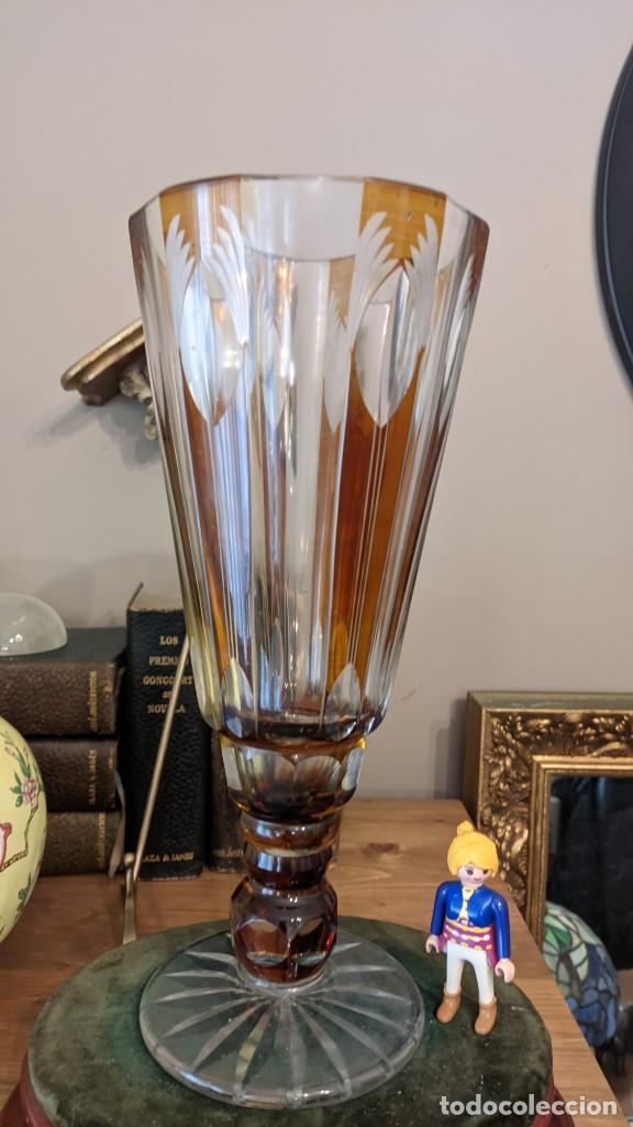 Antig&uuml;edades: BOHEMIA JARR&Oacute;N FLORERO CRISTAL - Foto 4