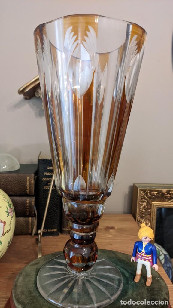 Antig&uuml;edades: BOHEMIA JARR&Oacute;N FLORERO CRISTAL - Foto 5