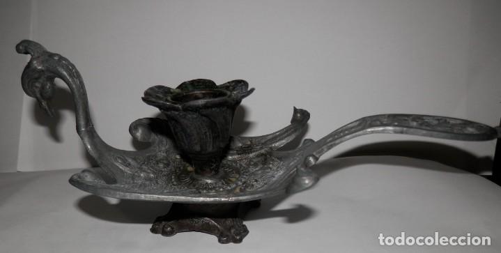 Antig&uuml;edades: ANTIGUO CANDELABRO PORTA VELAS - Foto 3
