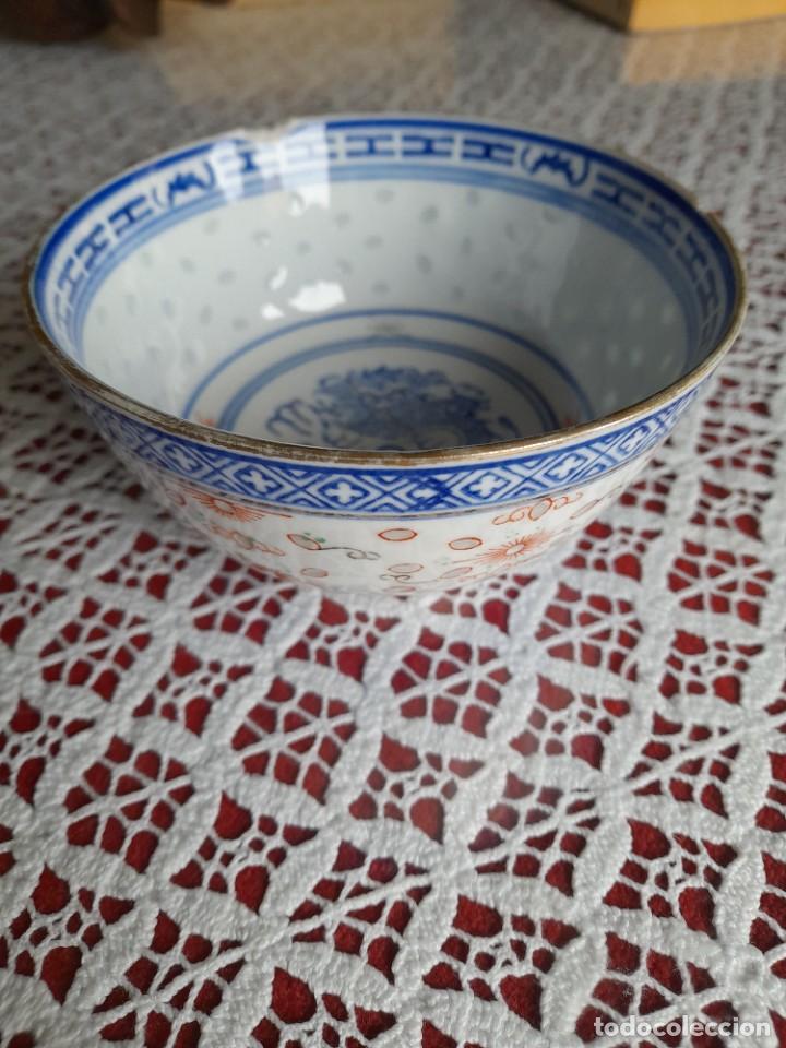 Antig&uuml;edades: Cuenco con transparencias de porcelana China - Foto 3