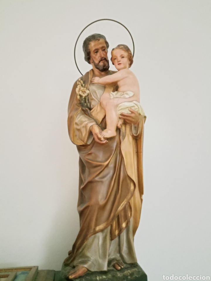 Antig&uuml;edades: OLOT policromado santo - Foto 3