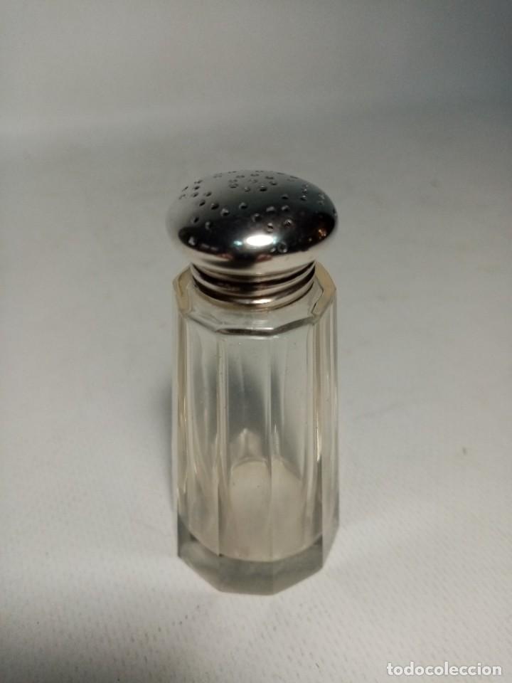 Antig&uuml;edades: salero cristal y plata- - Foto 1