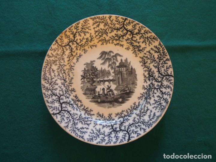 Antigüedades: PLATO ANTIGUO PICKMAN S.A. CARTUJA SEVILLA - 22 cm.