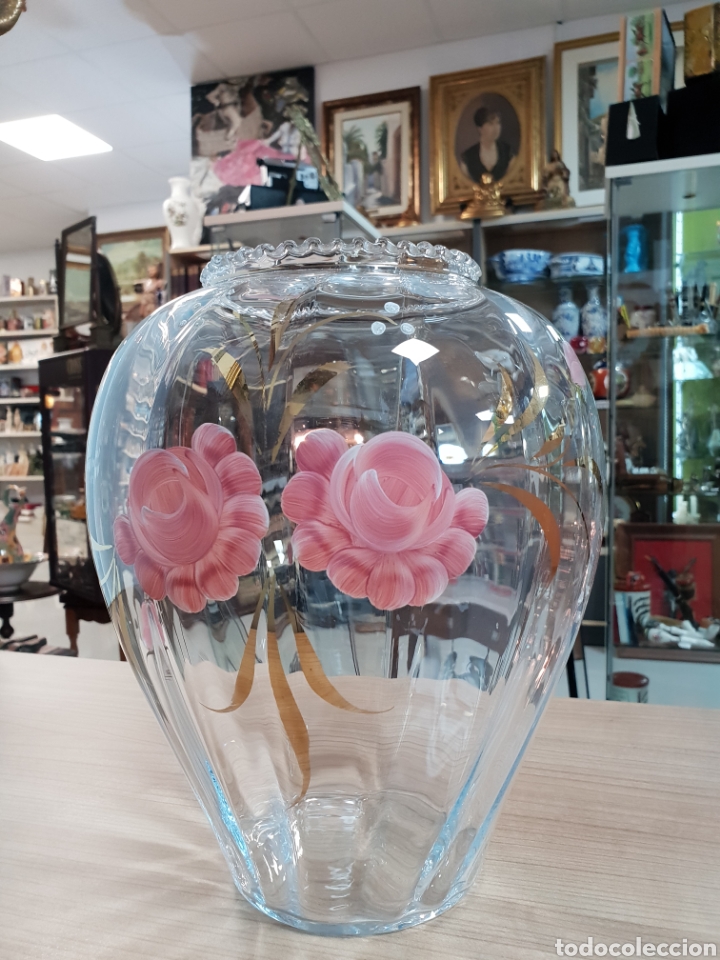 Antig&uuml;edades: JARR&Oacute;N DE CRISTAL PINTADO A MANO - Foto 1