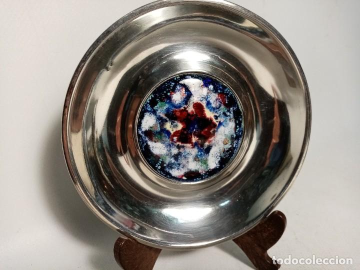 Antig&uuml;edades: platos de plata y esmalte- - Foto 2