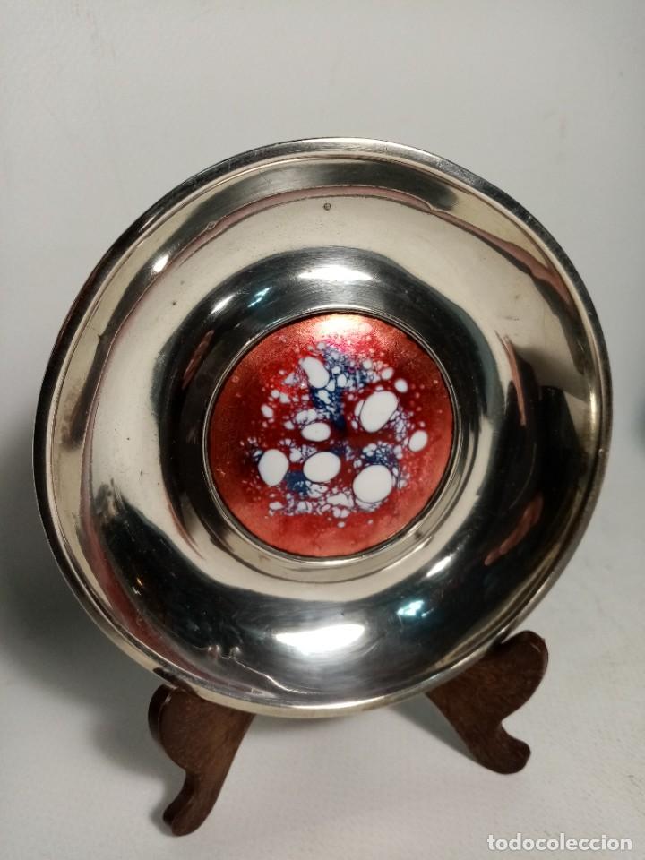 Antig&uuml;edades: platos de plata y esmalte- - Foto 3