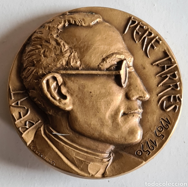 Antiguidades: Medalla Beat Pere Tarr&eacute;s 1905-1950 Sacerdot Metge Ap&ograve;stol Caritas - a&ntilde;o 2004