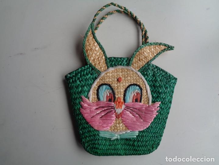 Antig&uuml;edades: BOLSO DE RAFIA - Foto 1