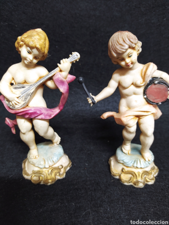 Antig&uuml;edades: 4 FIGURAS ANGELES RESINA - Foto 2