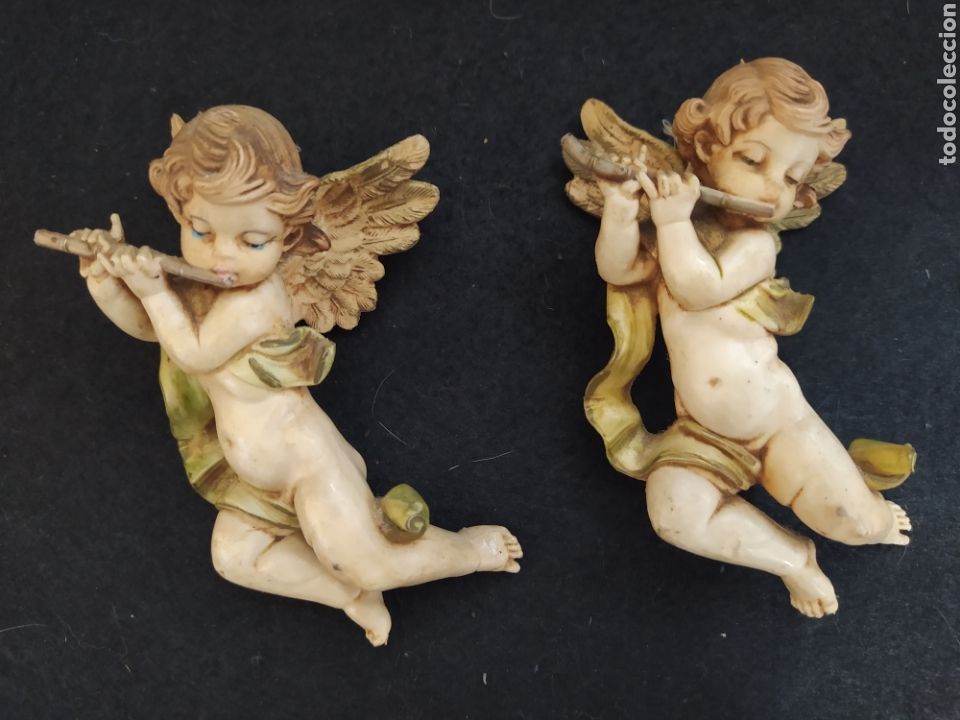 Antig&uuml;edades: 4 FIGURAS ANGELES RESINA - Foto 3