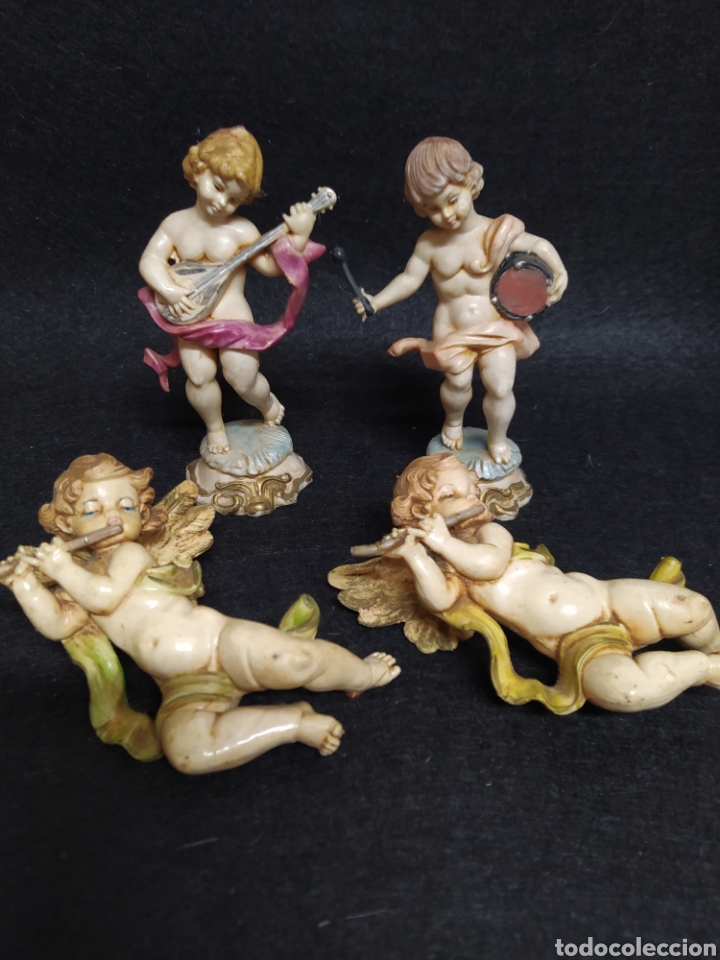 Antig&uuml;edades: 4 FIGURAS ANGELES RESINA - Foto 1
