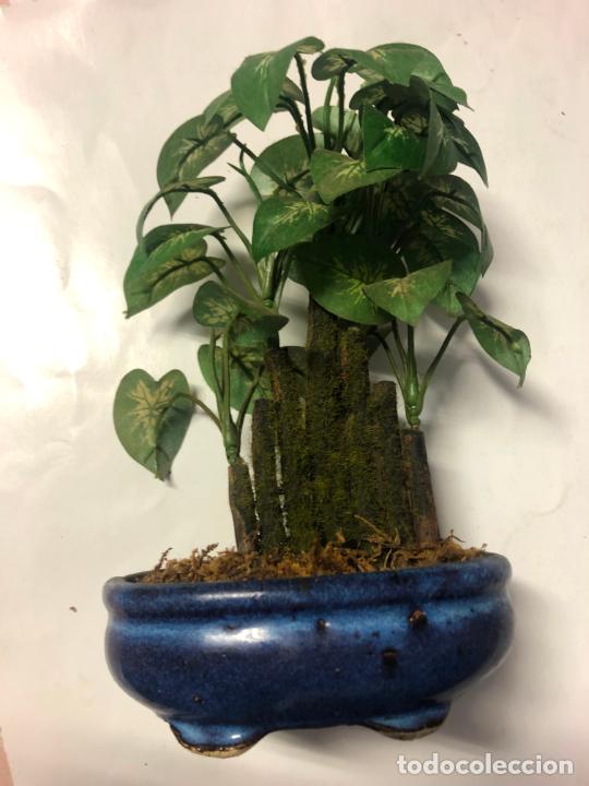 Antig&uuml;edades: MACETA CON PLANTA ARTIFICIAL, MIDE 20 CM DE ALTO - Foto 2