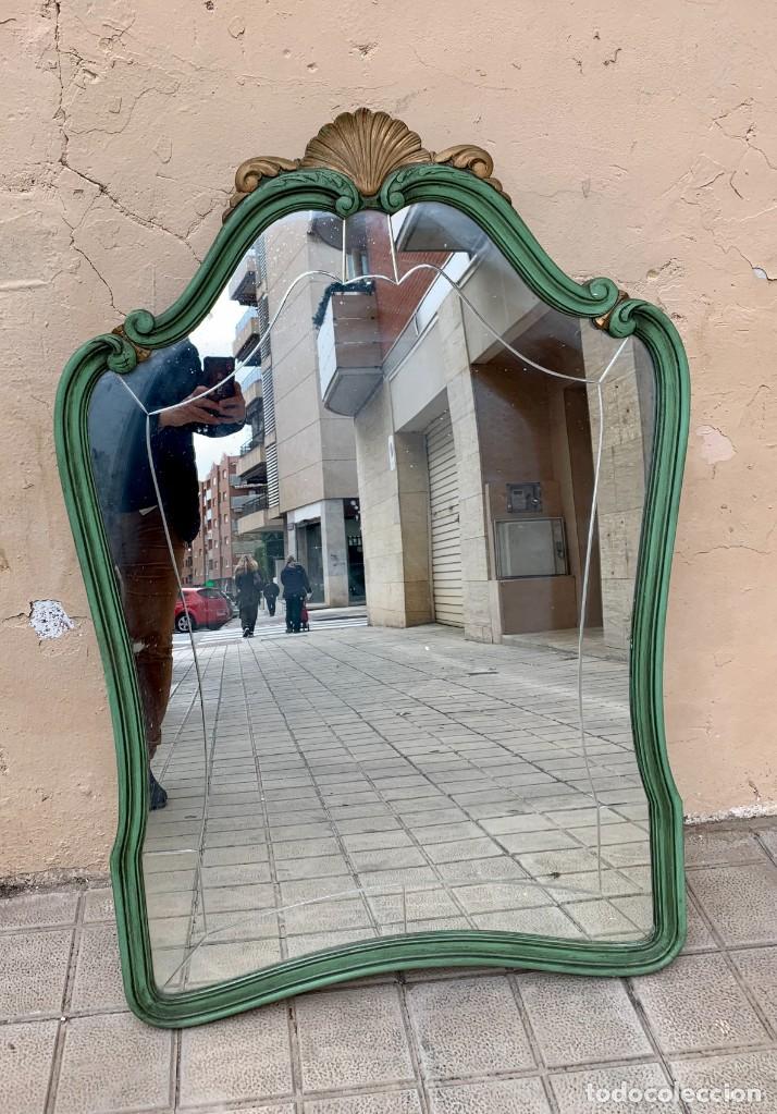 Antig&uuml;edades: Mesa de recibidor antigua lacada en verde - Foto 2