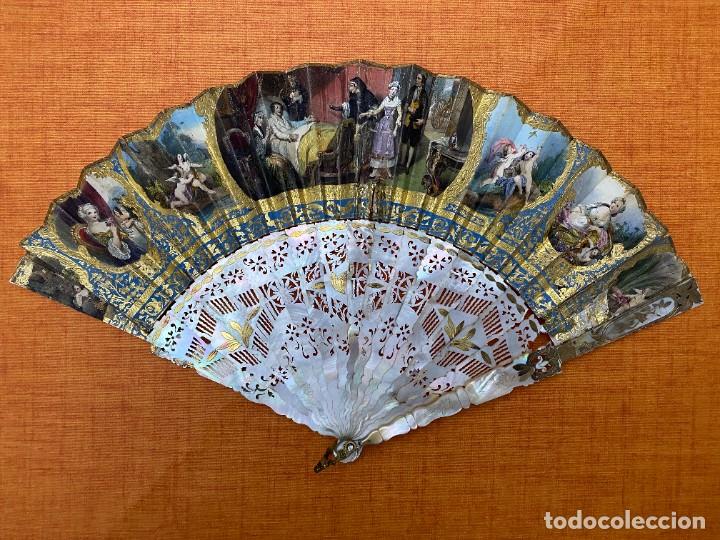 Antig&uuml;edades: Abanico antiguo de n&aacute;car - Foto 1
