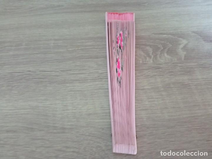 Antig&uuml;edades: abanico rosa con flores - Foto 2