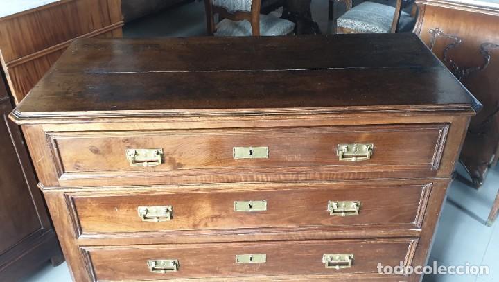 Antig&uuml;edades: C&oacute;moda secreter de nogal - Foto 3