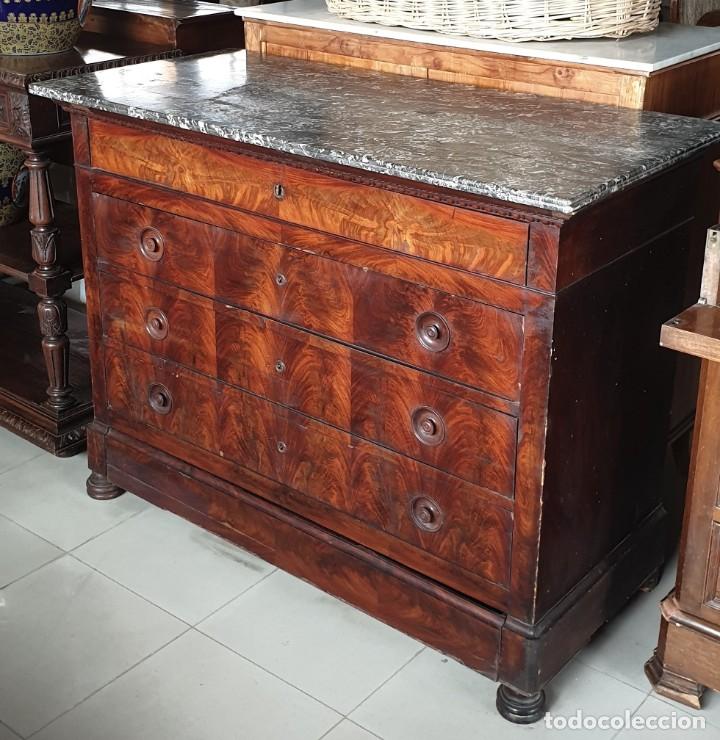 Antig&uuml;edades: C&oacute;moda Imperio de caoba - Foto 2