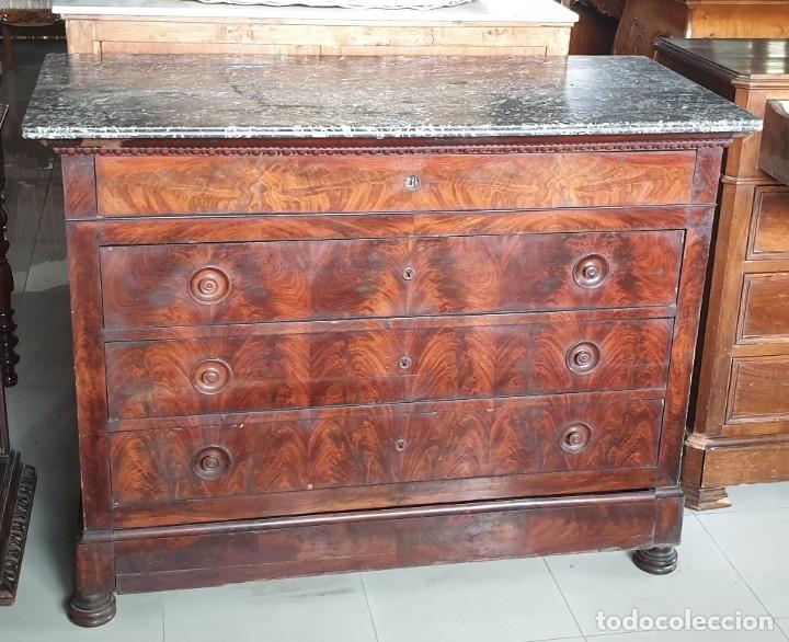 Antig&uuml;edades: C&oacute;moda Imperio de caoba - Foto 3