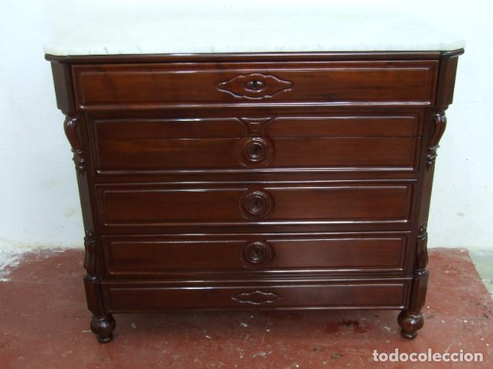 Antig&uuml;edades: C&oacute;moda secreter de caoba - Foto 2