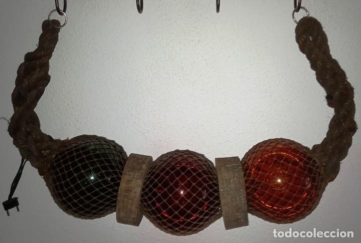 Antig&uuml;edades: L&aacute;mpara Marinera de boyas de cristal - Foto 2