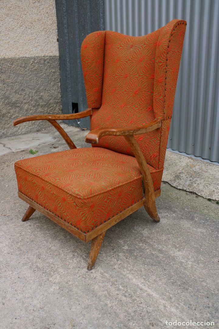 Antig&uuml;edades: Sill&oacute;n Orejero Retro - Foto 4