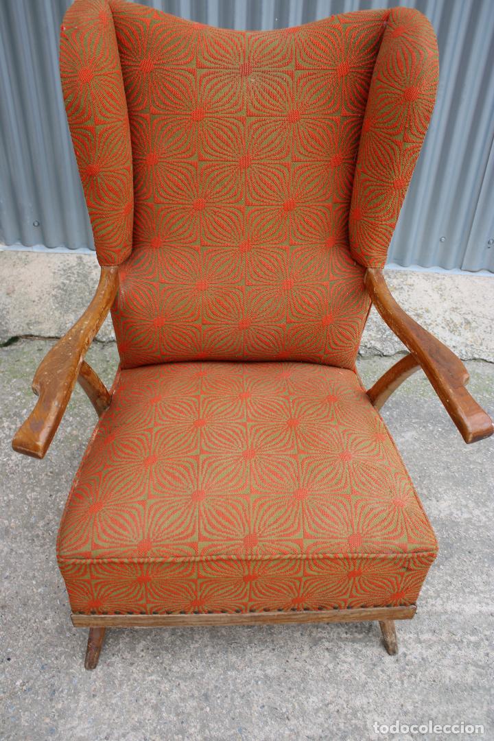 Antig&uuml;edades: Sill&oacute;n Orejero Retro - Foto 6