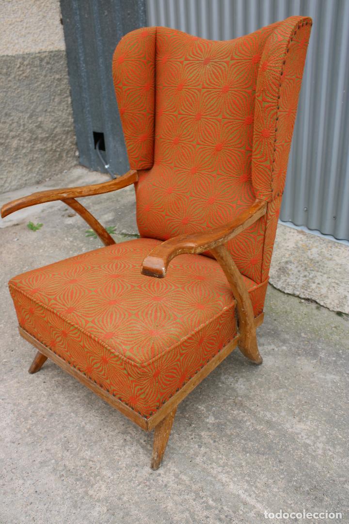 Antig&uuml;edades: Sill&oacute;n Orejero Retro - Foto 7