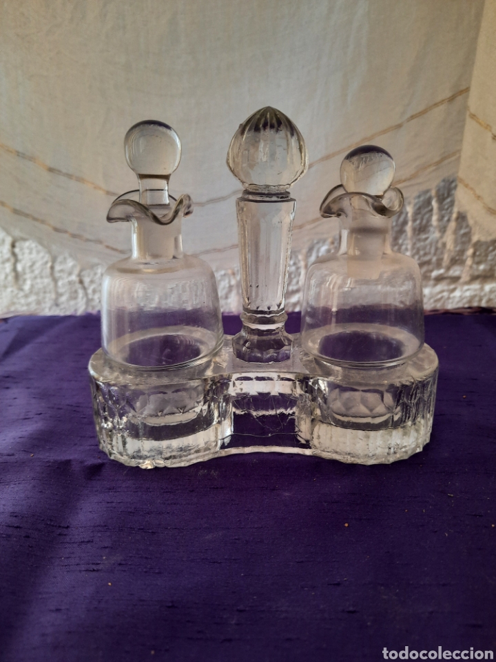 Antiquit&auml;ten: Aceitera Vinagrera vinagera cristal tallado conboy comboy