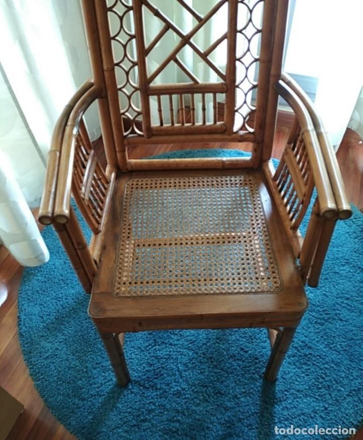 Antig&uuml;edades: Antigua silla artesana bamb&uacute; - Foto 5