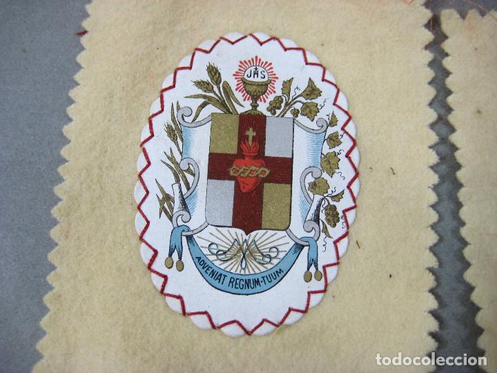 Antig&uuml;edades: ANTIGUO ESCAPULARIO CON EL SAGRADO CORAZ&Oacute;N DE JES&Uacute;S - Foto 2