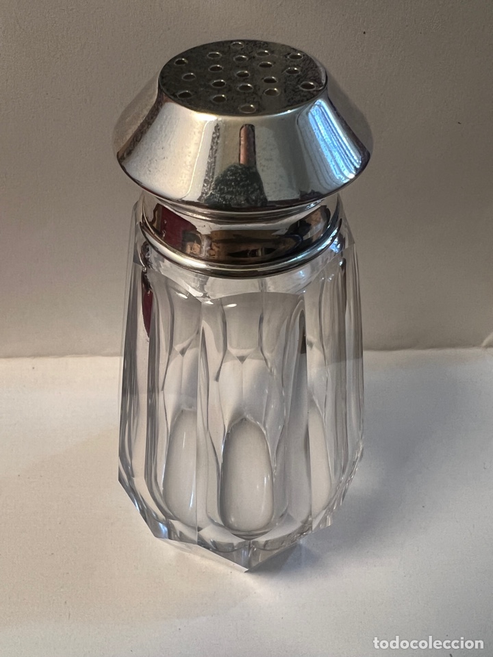 Antig&uuml;edades: AZUCARERO DE CRISTAL Y PLATA DE LEY - Foto 2